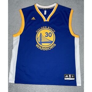 Adidas Golden State Warriors NBA #30 Stephen Curry‎ Jersey Mens XL Blue Shirt